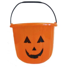 Young Craft Mittlerer Halloween-Krbis-Eimer  orangefarbener Sigkeiten-Eimer aus Kunststoff