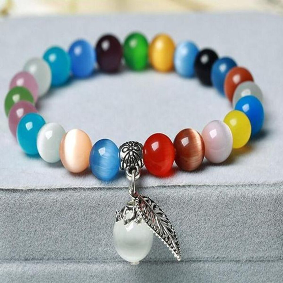 (multicolor) Fashion Cat's Eye Stone Women's Bracelet National Style Buddha Bead Bracelet Lady Crystal Bracelet Jewelry