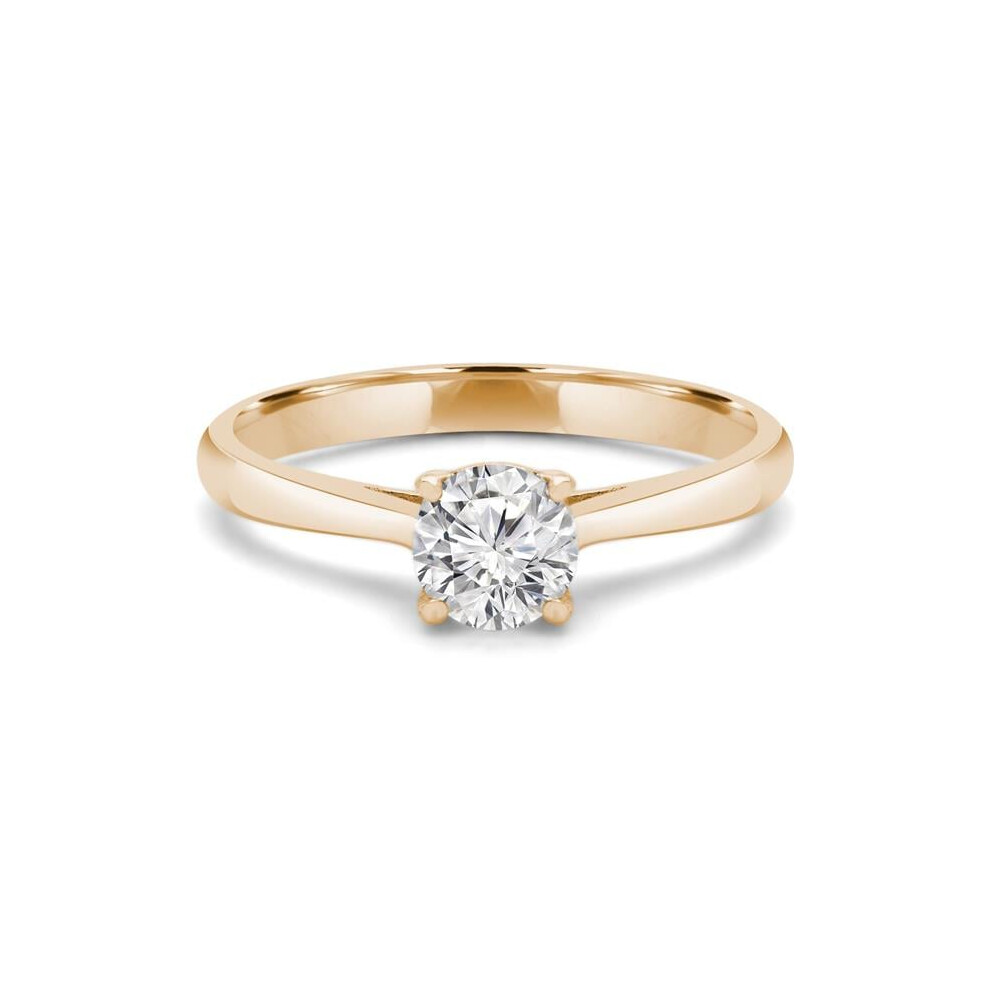 Photos - Ring Majesty Diamonds MD240052-5 0.33 CT Round Diamond 4-Prong Solitaire Engagement  in 14K Yellow Gold - Size 5