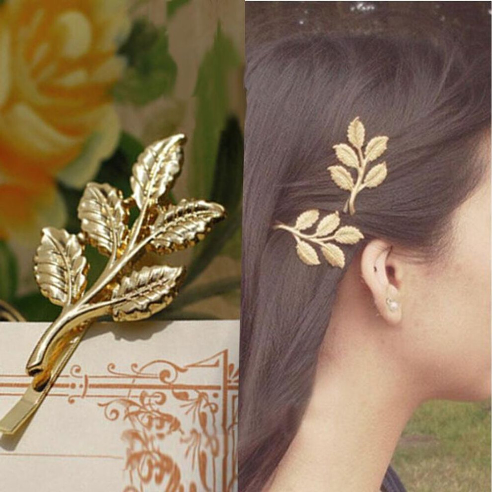 (as the picture) Simple Vintage Hairpin Five Leaves Hair Clip Headwear Women Hair Accessories