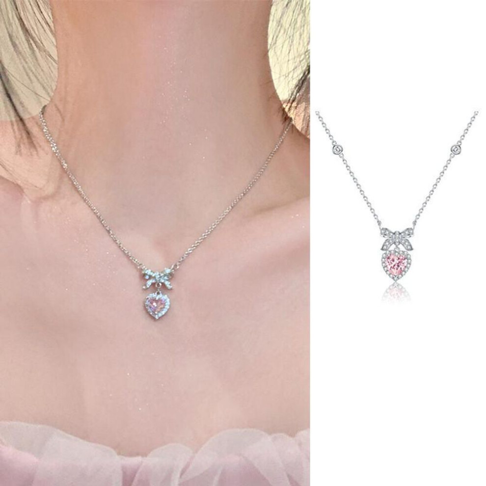 (31) If Me Simple Clover Tulips Necklace For Women Crystal Artificial Pearls Necklaces Silver Chain Accessories Jewelry