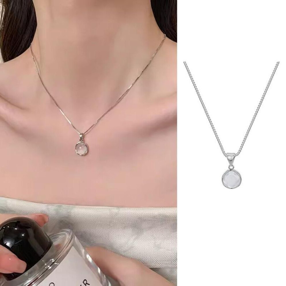 (22) IF ME Simple Clover Tulips Necklace for Women Crystal Artificial Pearls Necklaces Silver Chain Accessories Jewelry