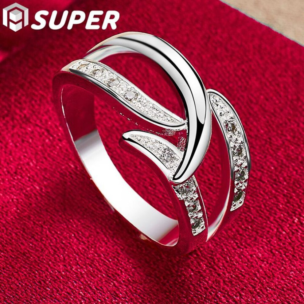 (10#) 925 Sterling Silver Aaa Zircon Ring Classic  Jewelry
