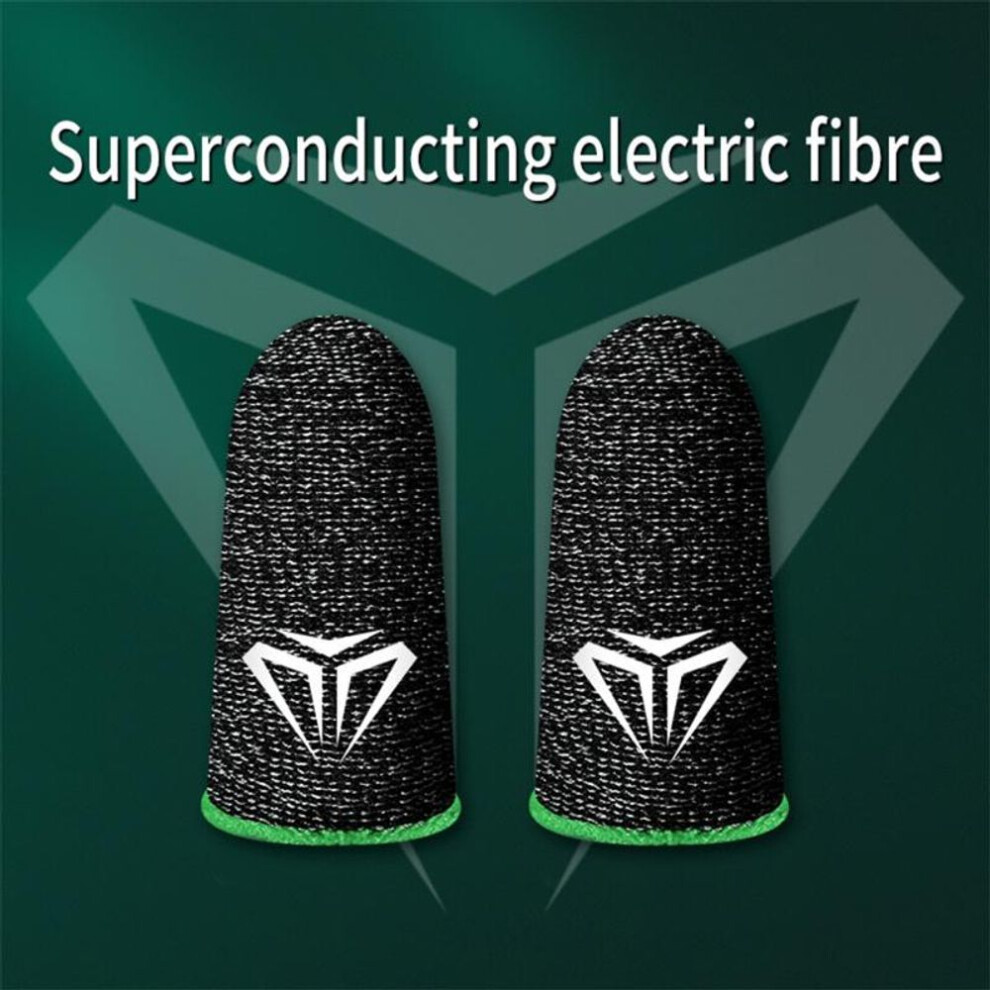 (green) 1pair Gaming Finger Sleeve Breathable Fingertips For Pubg Mobile Games Touch Screen Finger Cots Cover Sensitive Mobile Touch Finger Sleeve