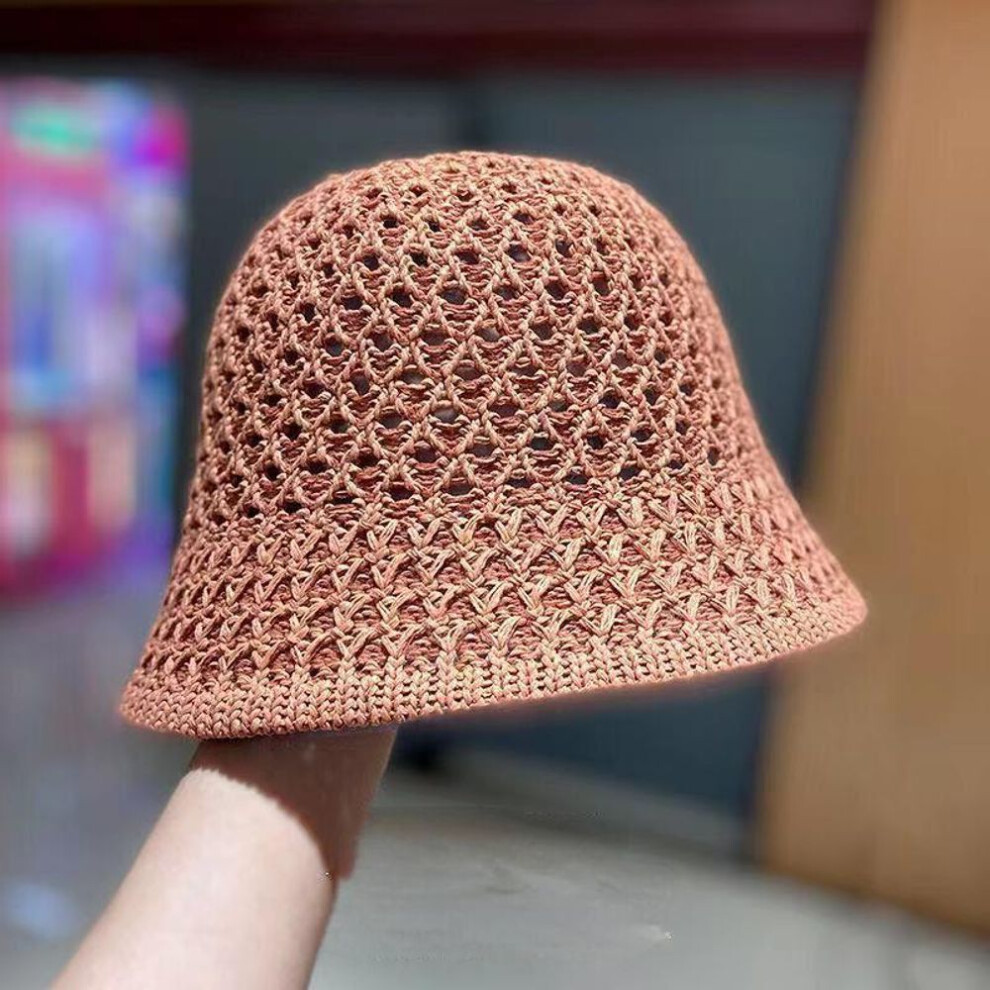 (brown) Girls Sun Hat Wide Brim Floppy Summer Hats For Women Beach Panama Hats