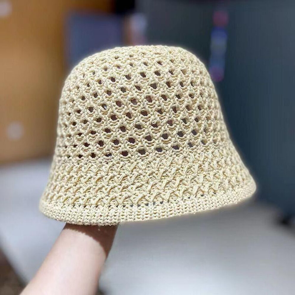 (beige) Girls Sun Hat Wide Brim Floppy Summer Hats For Women Beach Panama Hats