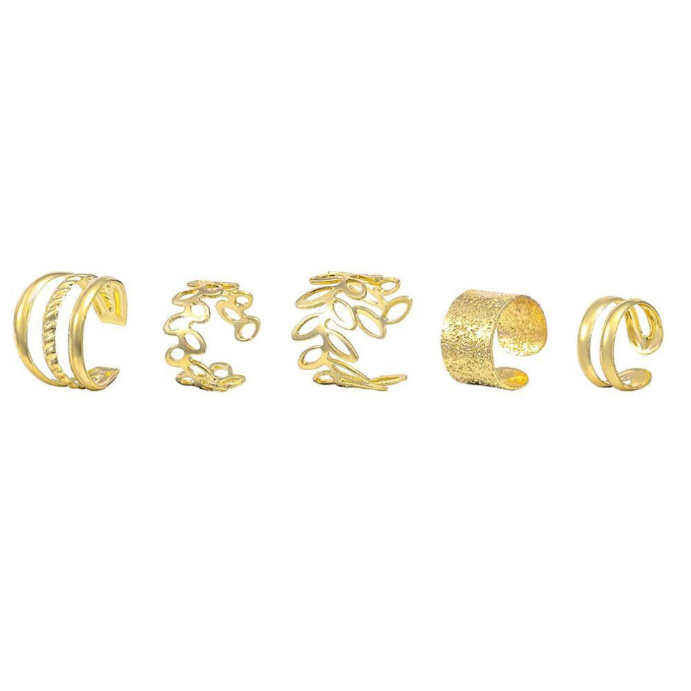 (gold) 5 Pieces/set of Earring Set Temperament Knuckle Opening Jewelry Christmas Gift Women's Daily Jewelry Girls Elegant Earring Personality Set