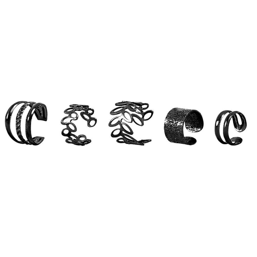 (black) 5 Pieces/set of Earring Set Temperament Knuckle Opening Jewelry Christmas Gift Women's Daily Jewelry Girls Elegant Earring Personality Set