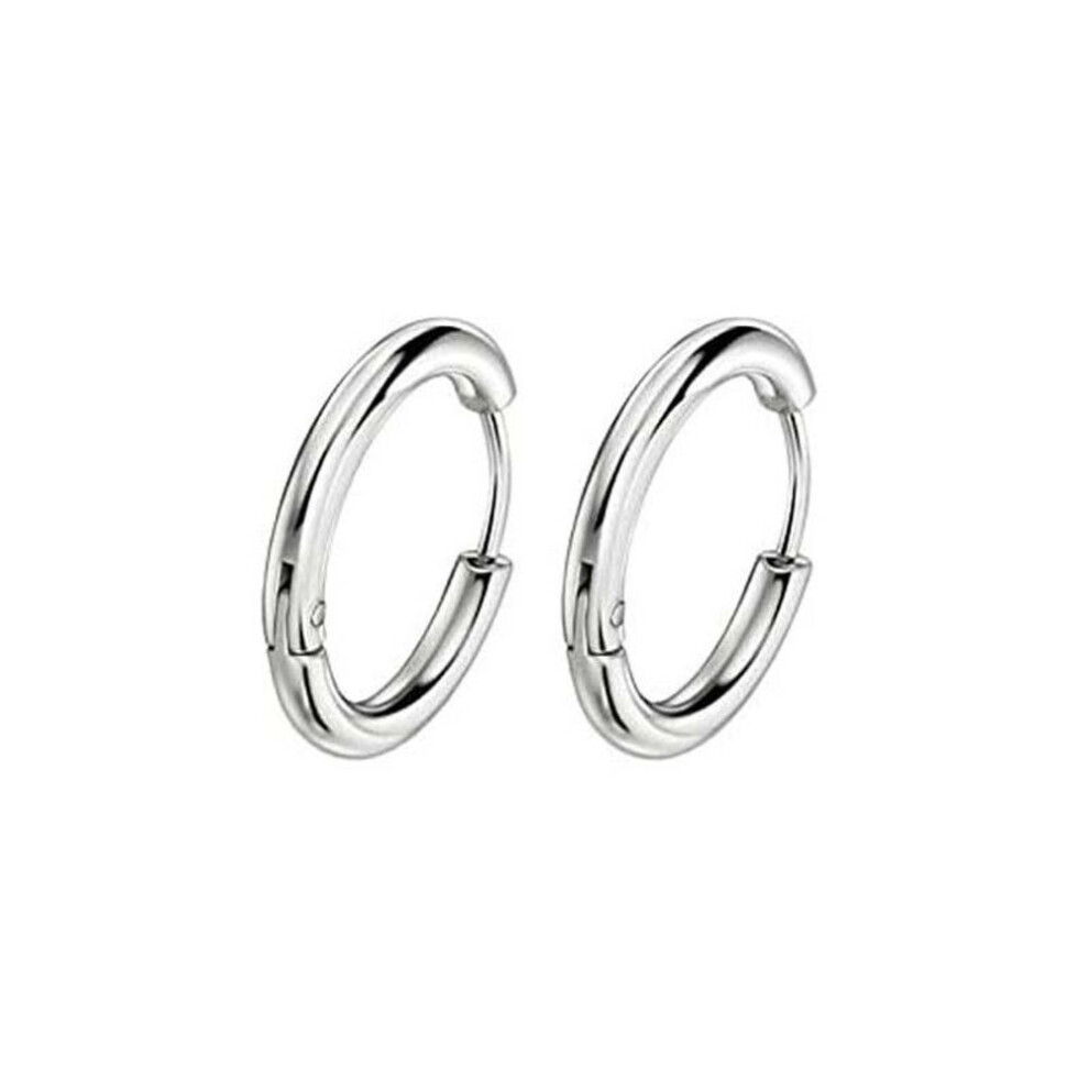 (silver, 12mm) Unisex Hoop Earrings Gold Silver Color Colorful Round Ear Rings For Women Men Ear Clips European Hoops Earring