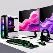 Gaming PC Dual Bundle : Intel Core i7 - 16GB RAM -1TB+128GB SSD - GT730 2GB - Win 11 - 2x22 Bundle - White 6 FAN