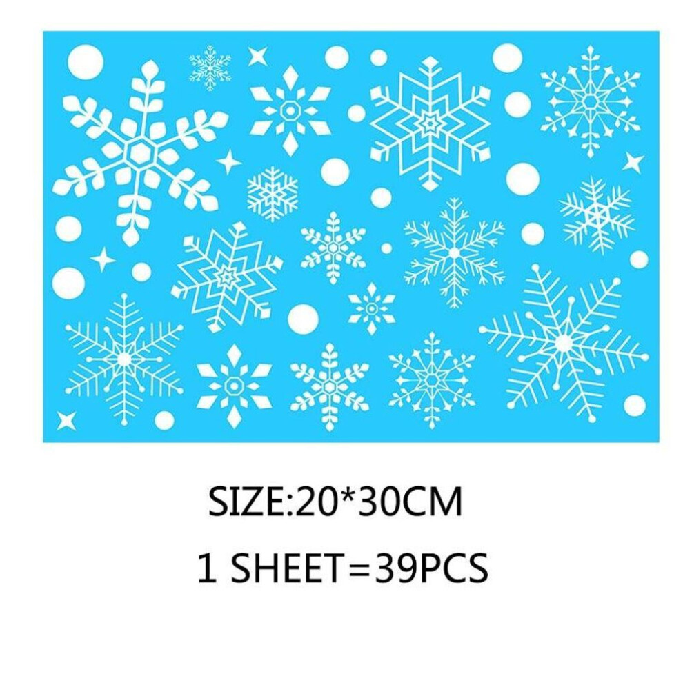 (11) Beautify Static Sticker Home Windows Pvc Large Snow Flake Wall Sticker Christmas New Year Party Elk Glass Dress Up Santa