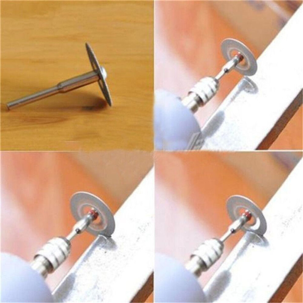 5 Pcs 22mm Emery Diamond Cutting Blades Drill Bit +1 Mandrel For Dremel Set Wd