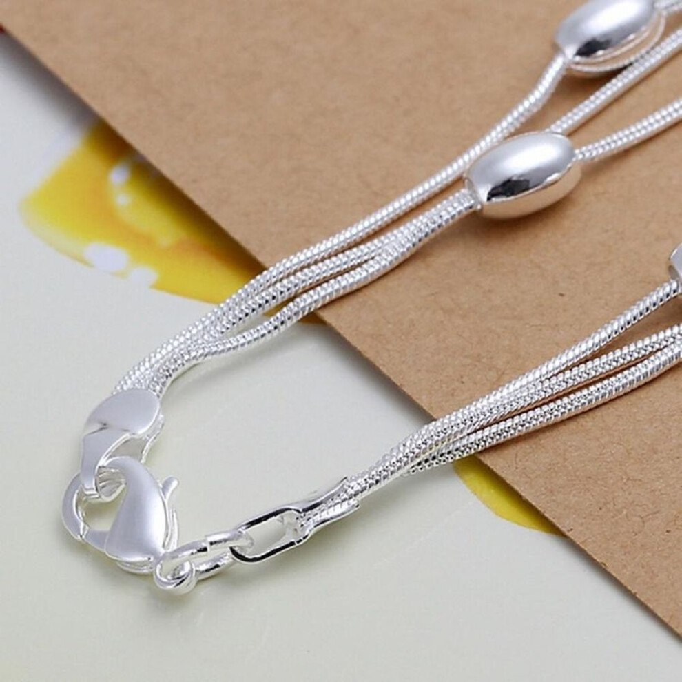 (20cm 8inches) 925 Sterling Silver Bracelet Chain Fashion Design Product Beautiful Jewelry High Quality Bracelet Bead for Women Lady Wedding