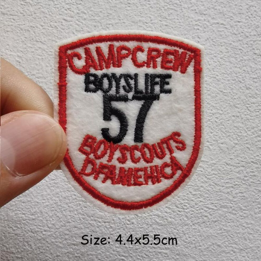 (as the picture, 4.4x5.5cm) Logo Embroidery Patch Iron On Patches Diy Rock Style Punk Patches On Clothes Fashion Stripe Diy Punk Badges Sticker