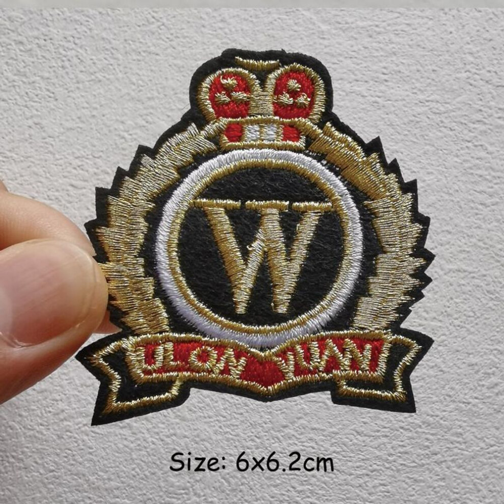 (as the picture, 6x6.2cm) Logo Embroidery Patch Iron On Patches DIY Rock Style Punk Patches On Clothes Fashion Stripe DIY Punk Badges Sticker