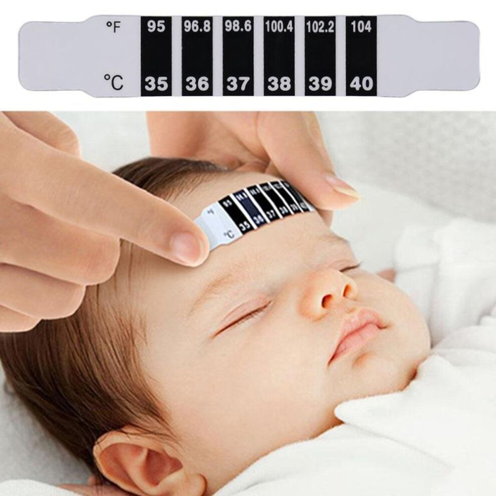 (as the picture, One size) Hanyu Baby Child Forehead Temperature Test Paper Stickers Head Stickers Thermometer Fever Body