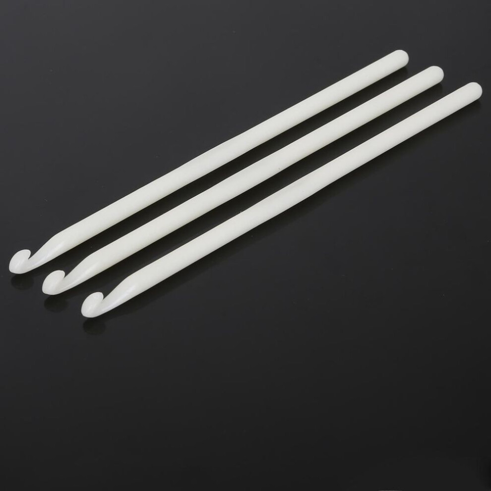 (Dia 5mm) 1/8pcs White Plastic Handle Crochet Hook Knitting Needles Thick Head Tools Diy Crafts Accessories