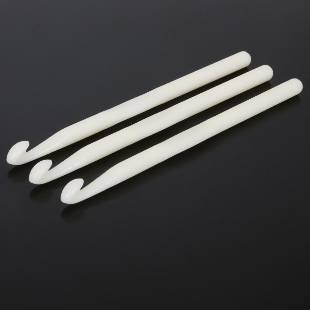 (Dia 8mm) 1/8pcs White Plastic Handle Crochet Hook Knitting Needles Thick Head Tools Diy Crafts Accessories