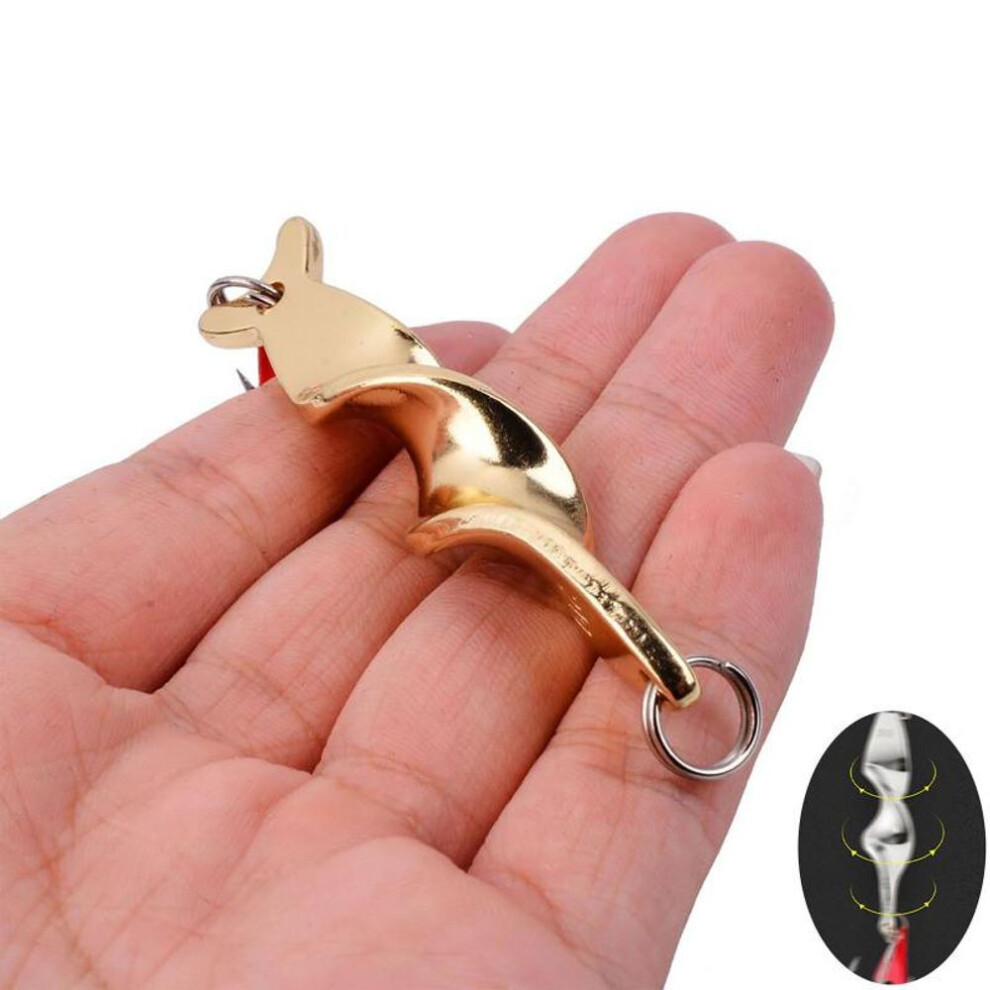 (gold, 14g) Rotating Metal Spinner Spoon Fishing Lure Baits 7g 10g 14g 21g 28g Long-casting Bait Fishing Tackle