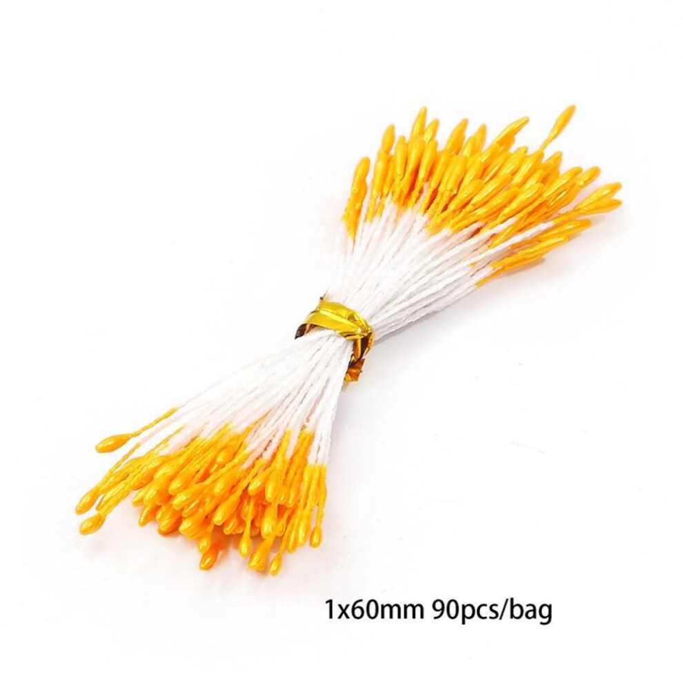 (as the picture, 01) Orange  Series Artificial Flower Cherry Stamens Berries Bundle Diy Cake Christmas Wedding Gift Box W