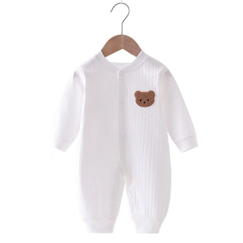 (white, 73cm) Bear Newborn Jumpsuit Cotton Autumn Spring Baby Romper Toddler Girls Boys Clothes Infant One-piece Kids Onesie Home Leisure Wear