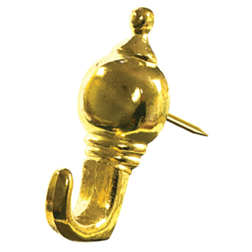 Hillman Fasteners 122210 Brass Colonial Push Pin Hanger (Pack Of 3) 008236495478