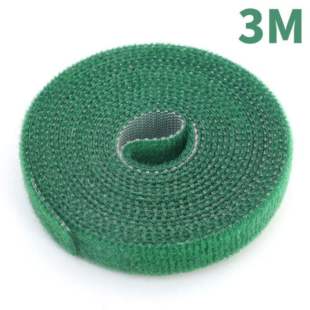 (Green- 10mm*3m 1PC) 10rolls=20m Reusable Nylon Plant Ties Bandage Hook For Support Grape Vines Self Adhesive Cable Tie Fastener Tape Garden Supplies