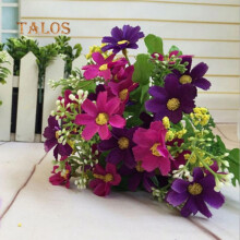 (dark purple, One Size) 1 Bouquet 28 Heads Artificial Fake Flower Home Coffee Shop Wedding Decor