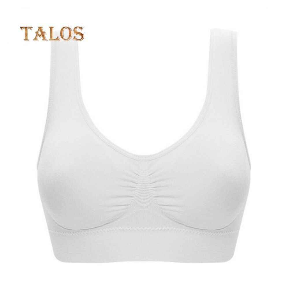 (white, XXXL) Women Sexy Single Layer Seamless Soft Breathable Bra Wireless Sports Yoga Shapewear Top Female