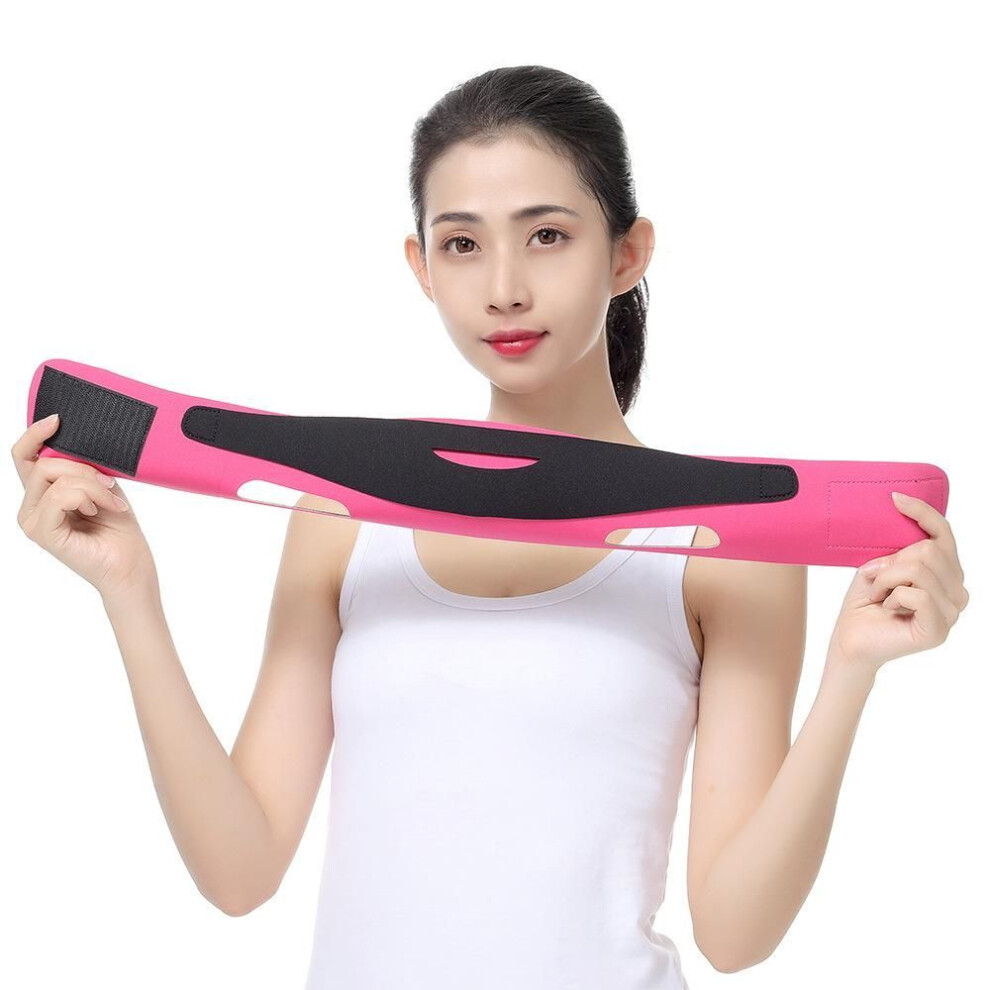 (red) 1 Pack Elastic Face Lift Bandage V Line Face Shaper Ladies Chin Cheek Lift With Facial Massage With Facial Skincare Beauty