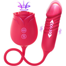 (Light Red) Female thrust G-spot and 10 sucking dildo vibrator