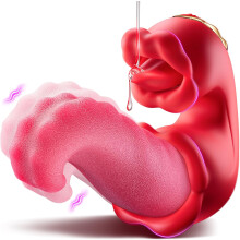 (Red) Tongue licking clitoral vibration pattern sex toy