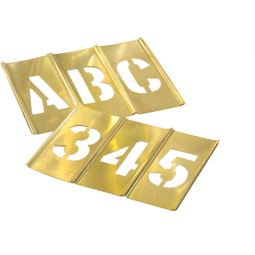 Stencil Set-bogstav/nummer 1 """" Messing 92stcs.