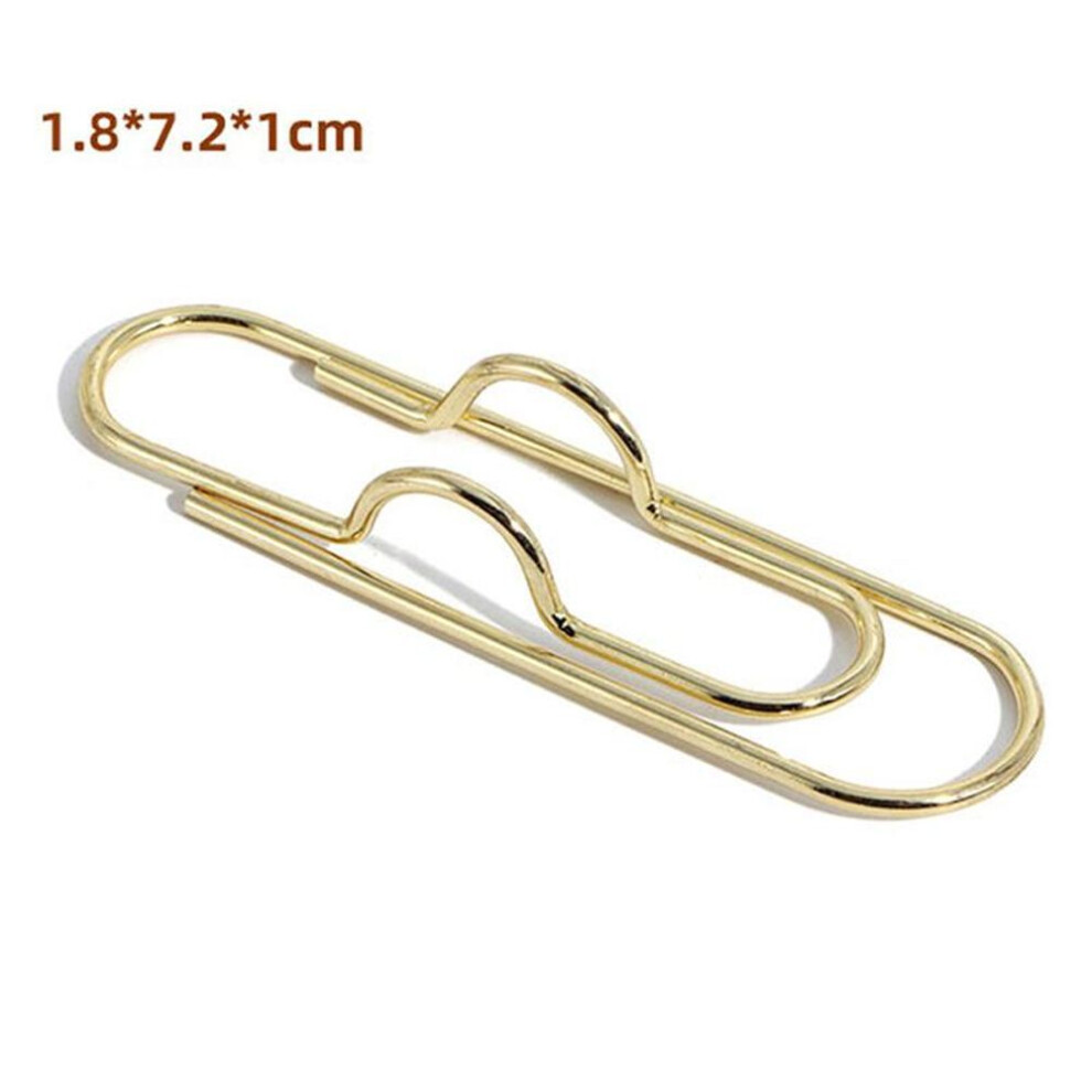(gold, 70mm) 2Pcs Paper Clips Metal Pen Holder Clip Bookmarks Po Ticket Clip Stationery