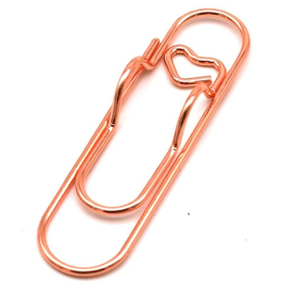(rose gold) 5pcs Paper Clips Metal Pen Holder Clip School Bookmarks Photo Memo Ticket Clip Stationery Office School Supplies