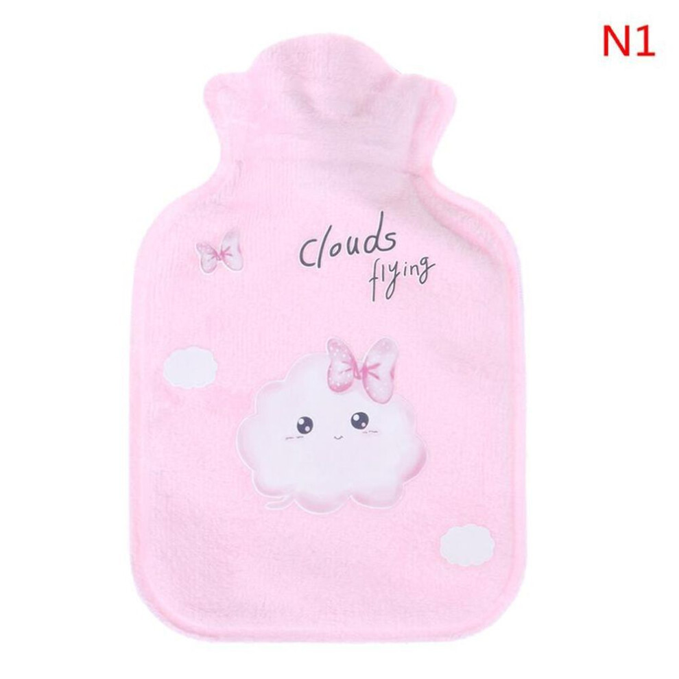 (A) Hot Water Bottle Rubber Bag Cute Cartoon Warm Relaxing Safe Heat Cold Large
