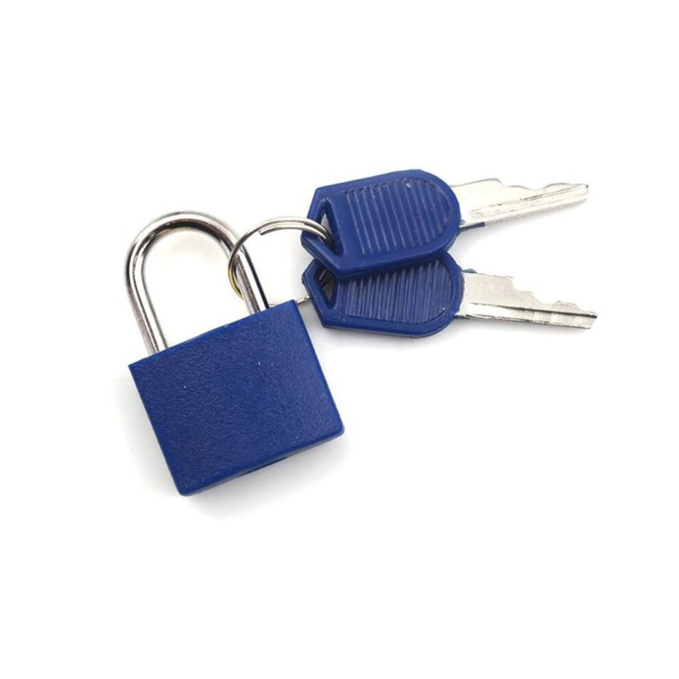 (navy) Mini Strong Steel Padlock Travel Suitcase Drawer Dormitory Locks With 2 Keys