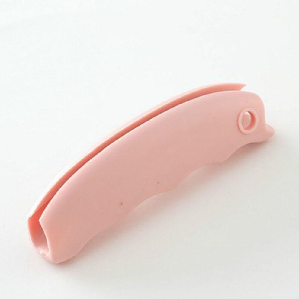 (pink) Silicone Anti-handle Labor-saving Food Dispenser Plastic Bag Handles Shopping Portable Shopping Bag