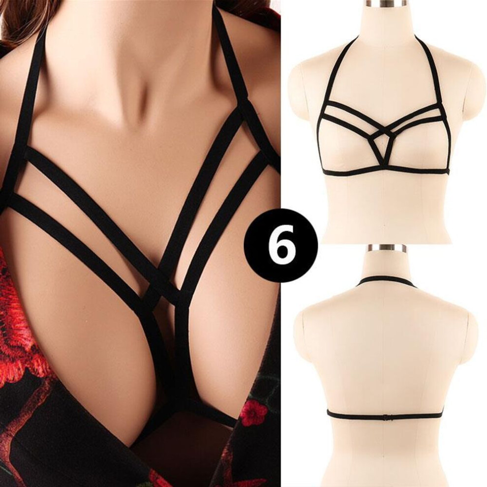 (6) New Pentagram Belt Sexy Ladies Women Body Harness Bra Chest Bondage Lingerie Bra Gothic Garter Belt Suspenders harness lingerie