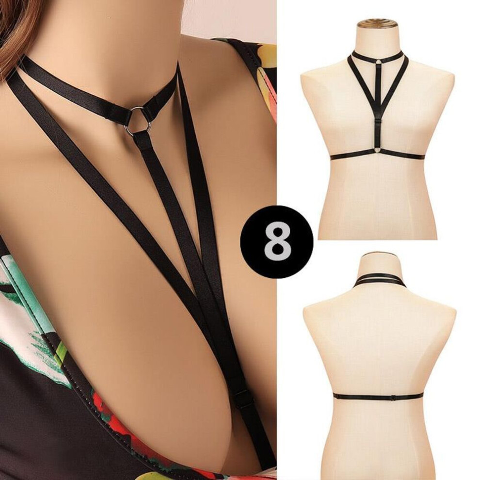 (8) New Pentagram Belt Sexy Ladies Women Body Harness Bra Chest Bondage Lingerie Bra Gothic Garter Belt Suspenders harness lingerie
