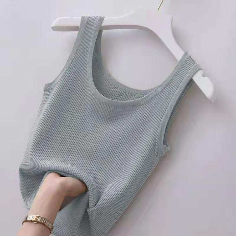 (L, grey) Crop Tops Sexy Lingerie Tank Tops Women Summer Camisole Black White Top Y2k Undershirt Sleep Vest Bralette Plus Size Camis