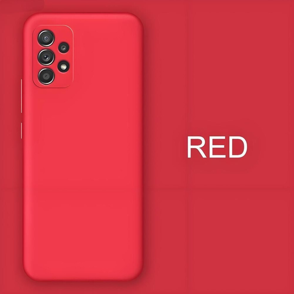 (red, Samsung A73 5G) Upgrade Camera Protector Liquid Silicone Phone Case For Samsung Galaxy S24 S23 S22 Ultra S21 S20 FE A16 A15 A55 A34 A53 A35 Original Back Cover Cases