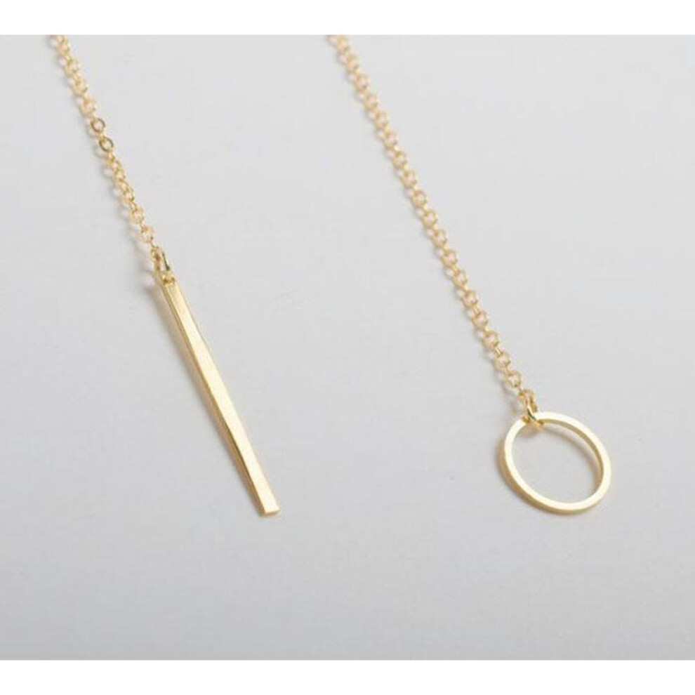 (gold) Hottest Fashion Casual Personality Infinity Cross Lariat Pendant Gold Color Necklace