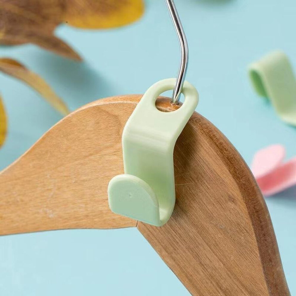 (green, 1PCS) 1/5/10Pcs Clothes Hanger Hooks Space Saving Closet Connector Hook Cascading Hanger Plastic Extender Clips Wardrobe Coat Organizer