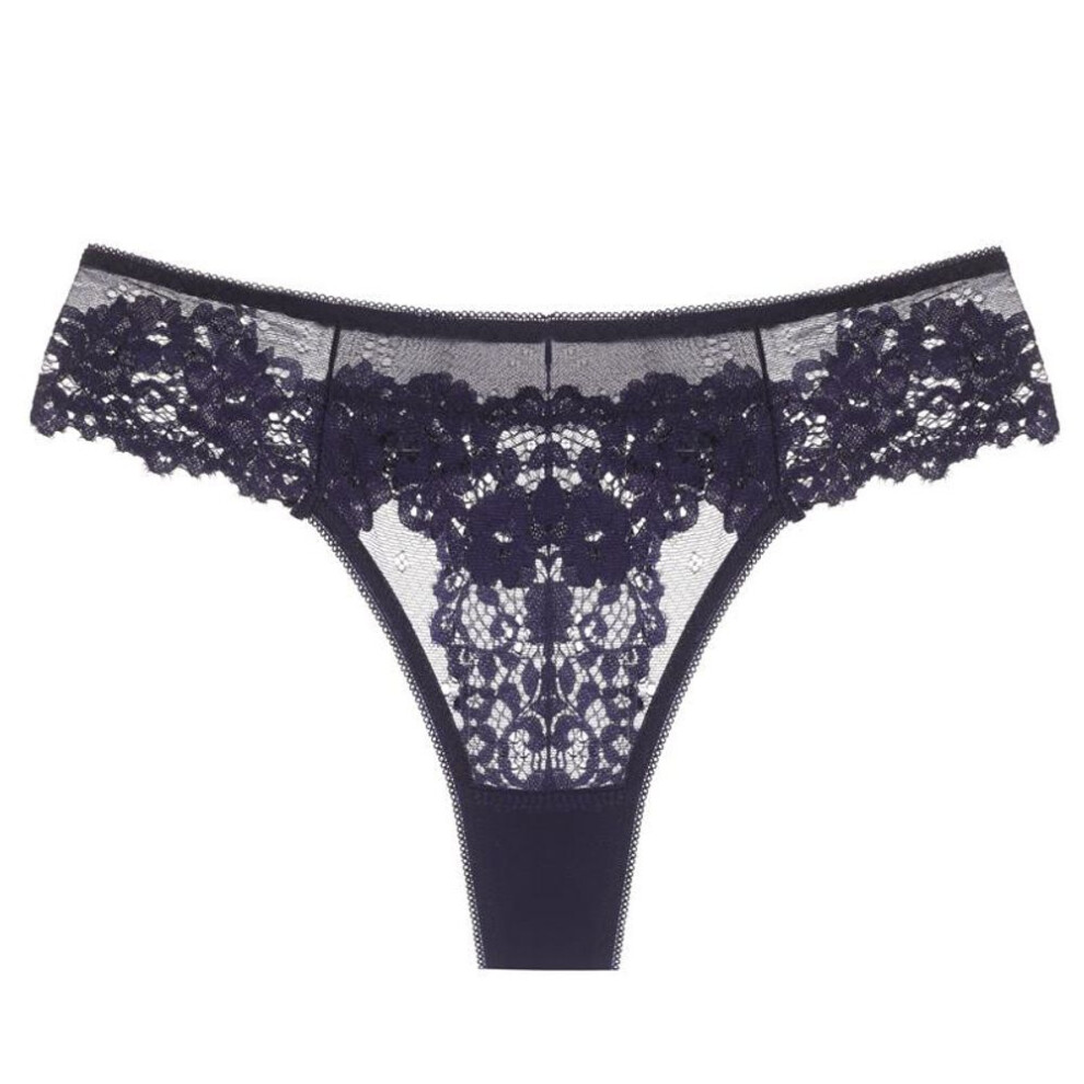 (black, XL) Sexy Panties For Women Underwear Lace Low-waist Solid Underpant Women's Lingerie Transparent Thong Hollow Out Female Briefs