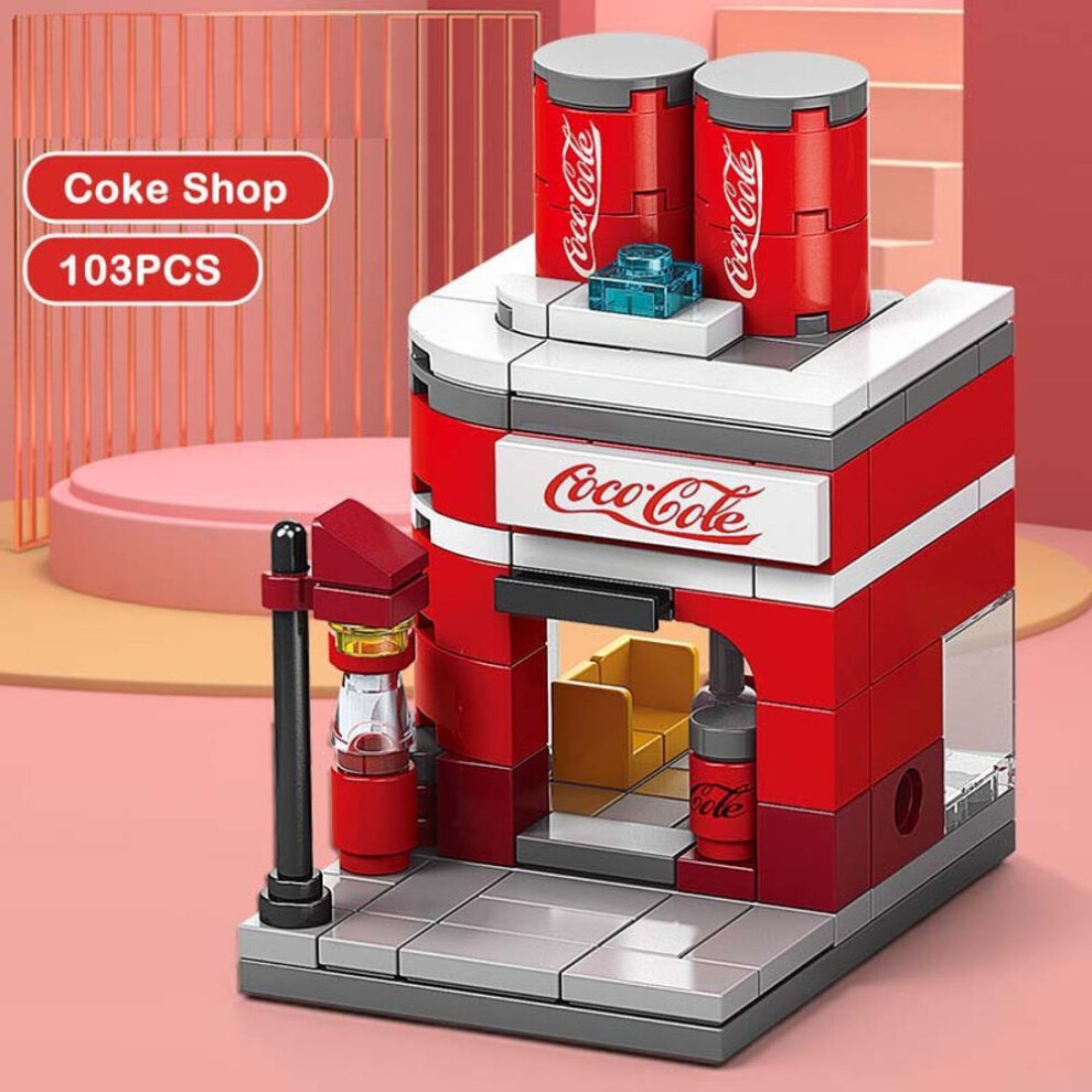 Photos - Construction Toy  Coke Shop Street View Assembled Block Puzzle City Building Model Children's Gift Toy(Coke shop-103Pcs)