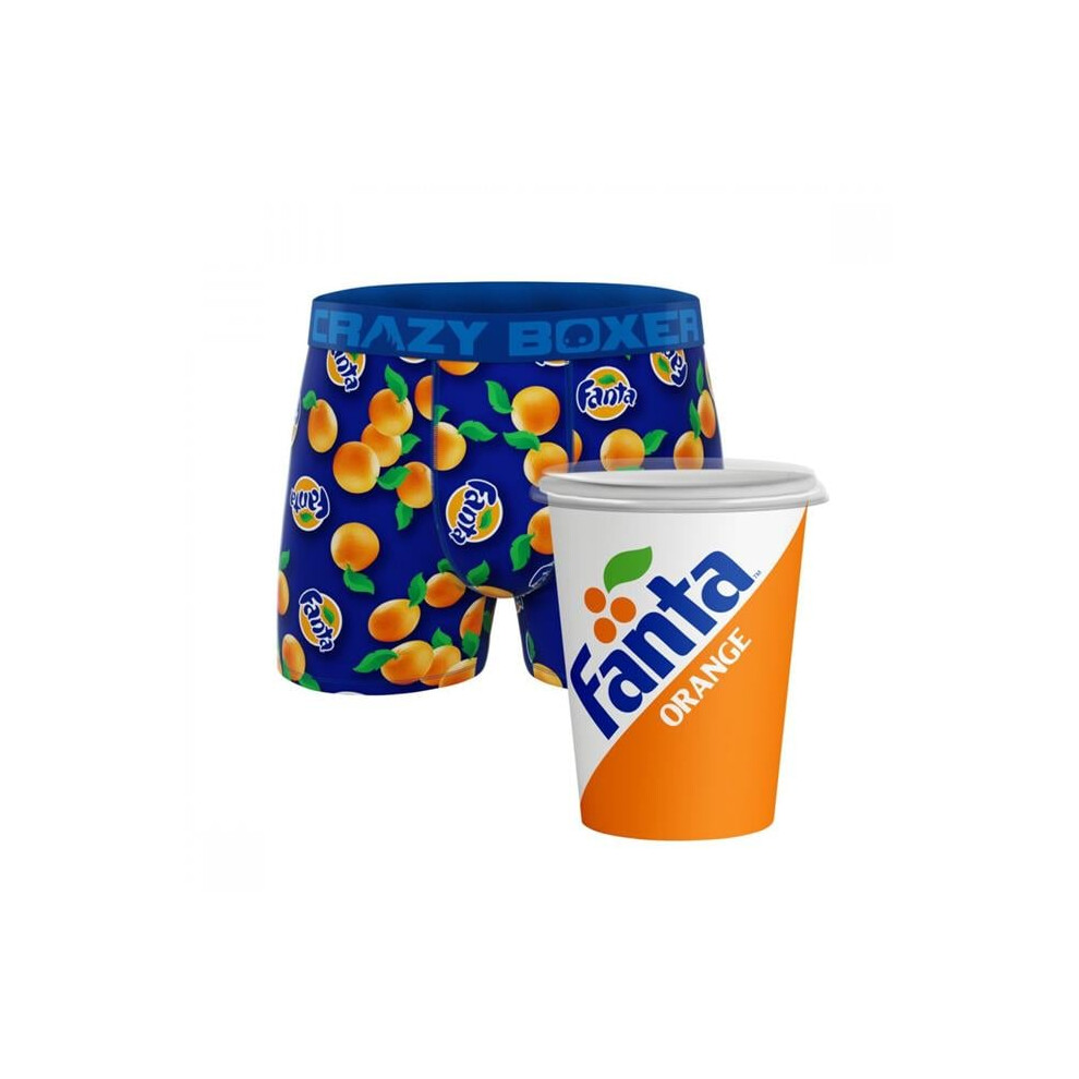 Fanta 868212-medium-32 Crazy Boxers Fanta Orange Boxer Briefs in Soda Cup, Blue & Orange - Medium 32-34