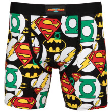 Justice League 808830-small-28-30 Justice League Symbols All Over Print Boxers Briefs, Black - Small 28-30