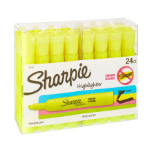 Sharpie Tank Style Highlighters Chisel Tip Fluorescent Yellow 24 Count