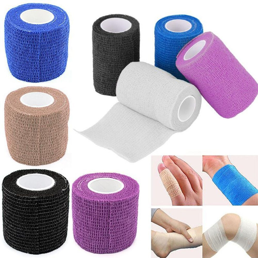 (black) 2.5cm*5m Self-adhesive Elastic Bandage First Aid Medical Health Care Treatment Gauze Tape